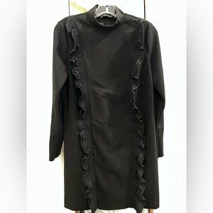 Zara ruffle trim mock neck mini dress